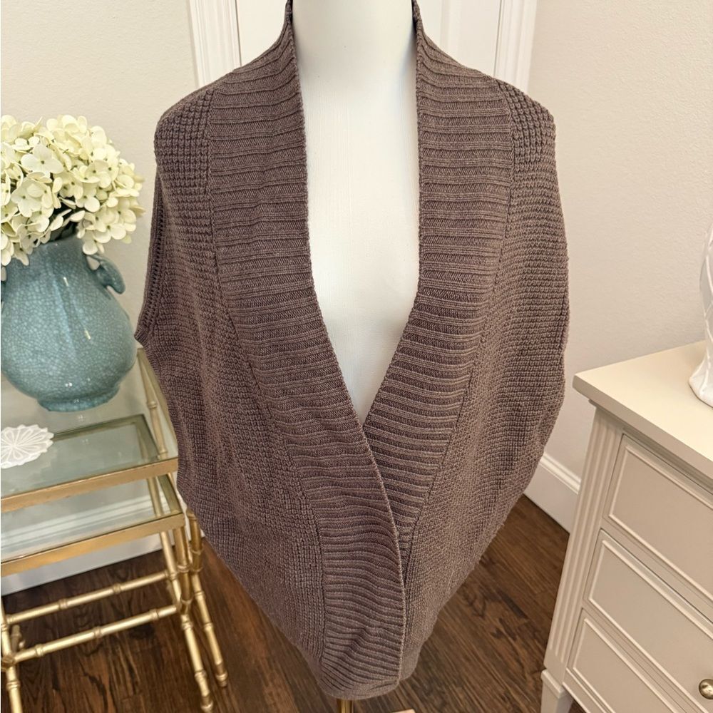 Club Monaco Brown Open-Front Knit Cardigan